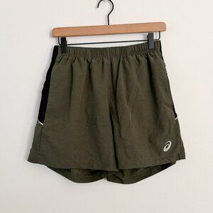 ASICS / olive green running shorts M